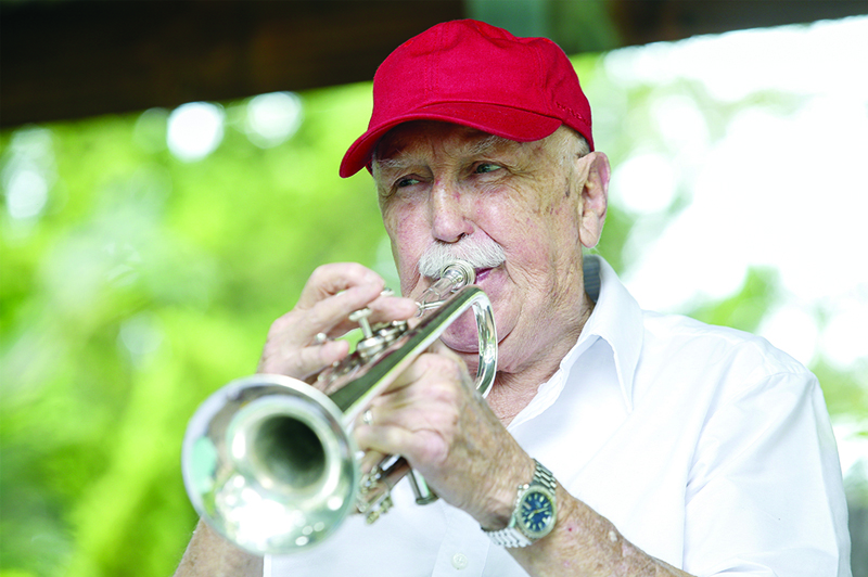 Musician playing the trumpet at Jazz at The Pines