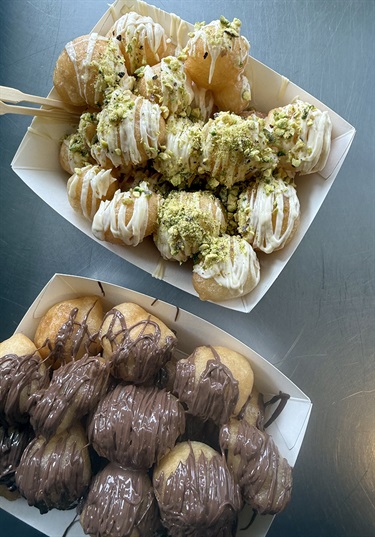Doughnut Balls with drizzled topping